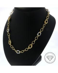 Anker Variant Kette 585 / 14 Kt Gelb- & Wei&szlig; Gold 46 cm