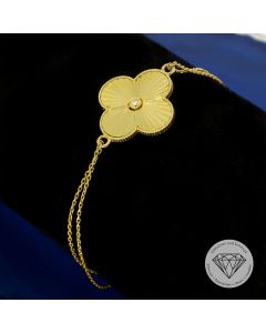 Kleeblatt Armband 585 / 14 Kt Gelb Gold 20,5 cm