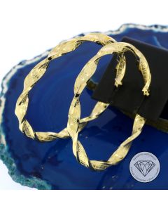 Greco Spiral Creolen Ohrringe 585 / 14 Kt Gelb Gold