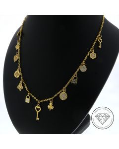 Hochlegierte Collier Kette 875 / 21 Kt Gelb Gold 43,5 cm