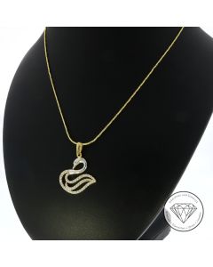 Schlauch Kette Schwan Anh&auml;nger 585 / 14 KT Gold 40 cm