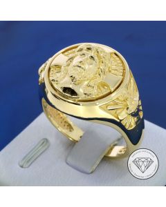 Jesus Bildnis Siegel Ring 585 / 14 Karat Gelb Gold