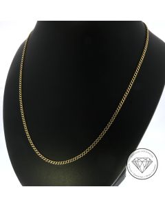 Flachpanzer Kette 585 / 14 Kt Gelb Gold 52,5 cm