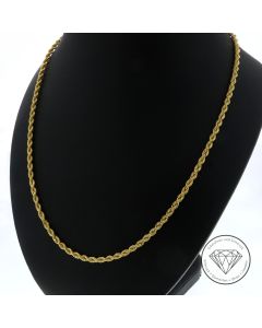 Kordel Kette 585 / 14 Kt Gelb Gold 58 cm