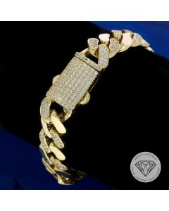Panzer Armband 585 / 14 Kt Gelb Gold 17,5 cm