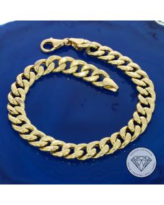 Panzer Armband hohl gro&szlig; 585 Gold 14 KT 20,5 cm