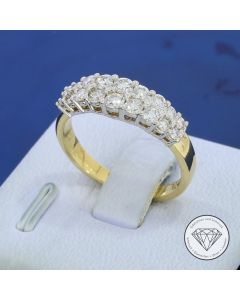 Brillant Ring 585 / 14 Kt 0,90 Carat Gelb Wei&szlig; Gold Gr. 54