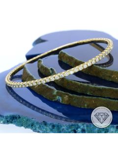 Tennis Brillant Armreif 3,00 Ct 585 / 14 Kt Gold 18,0 cm T0398