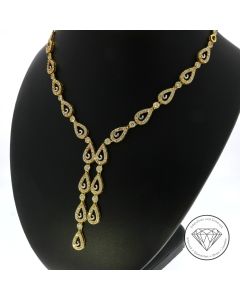 Collier Kette 750 / 18 Kt Gelb Wei&szlig; Gold 43 cm