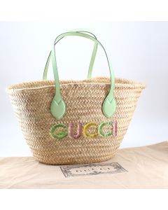 Gucci Raffia Tote Bag Strohkorb