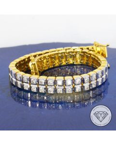Bicolor Brillant Armband 1,90 Carat 750 / 18 Kt Gold 15,5 cm