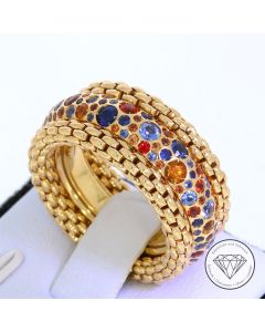 FOPE Bubble Rings Saphir Ring 750 / 18 Kt Ros&eacute; Gold Gr.56