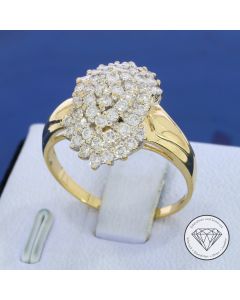 Brillant Ring 585 / 14 Kt 1,00 Carat Gelb Wei&szlig; Gold Gr. 57