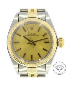 Rolex Oyster Perpetual Uhr 6719 Automatik Stahl Gold 26mm mit Papieren