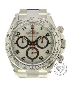 Rolex Daytona 116509 Automatik Uhr LC100 Weiss Gold Papiere Chronograph 