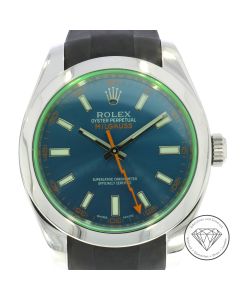 Rolex Milgauss 116400GV Automatik Uhr 40mm Stahl Rubber B
