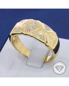 Diamant Ring 585 / 14 Karat Gelb Wei&szlig; Gold Gr. 59,5