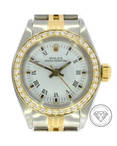 Rolex Oyster Perpetual Lady 6719  Stahl Gold 26mm Brillant Automatik Uhr mit Papieren