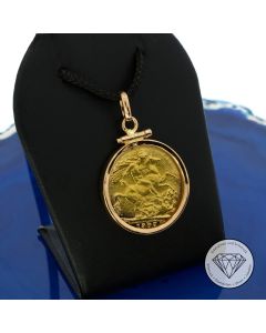 1 full Sovereign Gold M&uuml;nze Anh&auml;nger 916 22 KT & 750 18 KT