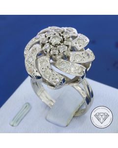 Brillant Diamant 1,20 Ct Ring 585 / 14 Kt Wei&szlig; Gold