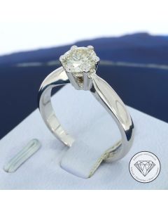 Solit&auml;r Brillant Ring 585 / 14 Kt 1,00 Carat Wei&szlig; Gold + Palladium Gr. 55