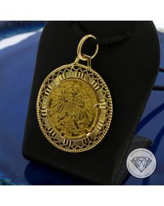 20 Kronen M&uuml;nze Anh&auml;nger 900 / 21,6 Kt & 585 / 14 Kt Gelb Gold 41,5 mm