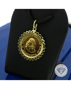 1 Rand S&uuml;dafrika M&uuml;nze Anh&auml;nger 916 / 22 KT & 585 / 14 KT Gelb Gold 