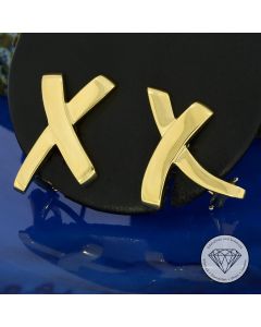 Original Tiffany & Co. Paloma Picasso "X" Ohrstecker 750 / 18 Kt Gelb Gold