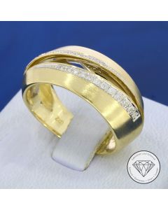 Bicolor Brillant Ring 585 / 14 Kt Gold