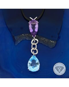 Amethyst Topas Anh&auml;nger 585 / 14 Karat Wei&szlig; Gold