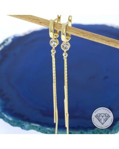 Strang Ohrringe Ohrh&auml;nger 585 / 14 Kt Gelb Gold