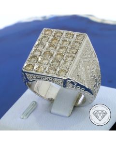 Brillant 2,00 Carat Siegel Ring 925 Silber massiv