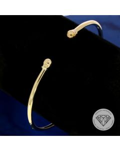 Offener Armreif 585 / 14 Kt Gelb Gold 18 cm
