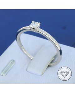 Original Exner Solit&auml;r Brillant Ring 750 / 18 Kt Wei&szlig; Gold