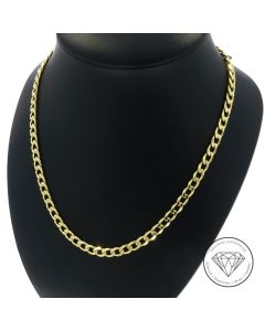 Flach Panzer Kette 585 / 14 Karat Gelb Gold 45,0 cm