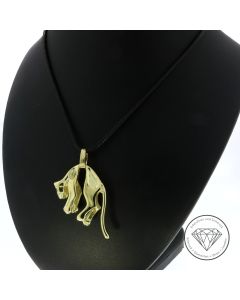 Panther Brillant Anh&auml;nger 585 / 14 Kt Gelb Gold Handarbeit