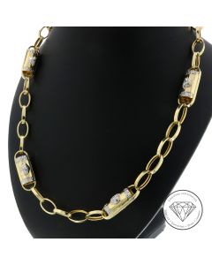 Greco Medusa Kette 585 / 14 Kt Gelb Wei&szlig; Gold 59,5 cm