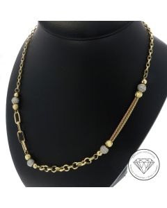 Anker Collier Kette 585 / 14 Kt Gelb Ros&eacute; Wei&szlig; Gold 49 cm