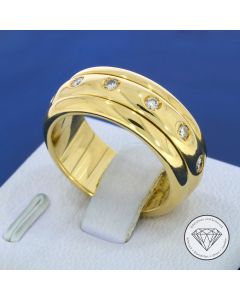 Brillant Dreh Ring 750 / 18 Kt Gelb Gold Gr 55