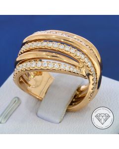 Brillant Ring 0,91 Carat 750 / 18 Karat Ros&eacute; Gold