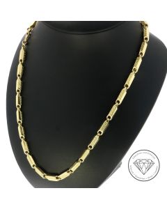 Greco Glieder Kette 585 / 14 Kt Gelb Gold 60 cm