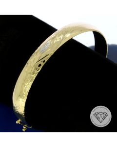 Armreif gemustert 585 / 14 Kt Gelb Wei&szlig; Gold 18 cm