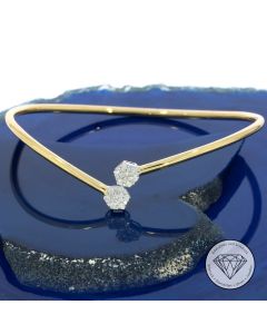 Flexibler Brillant Armreif 750 / 18 Kt Gelb Wei&szlig; Gold 17,5 cm