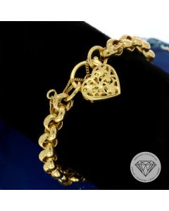 Original UNOAERRE Herz Erbs-Armband 375 / 9 Kt Gelb Gold 18 cm