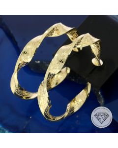 Greco Spiral Creolen Ohrringe 585 / 14 Kt Gelb Gold