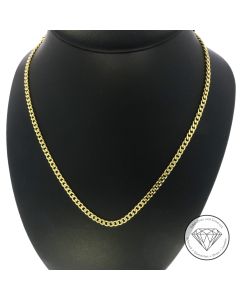 Flachpanzer Kette 585 / 14 Kt Gelb Gold 50,5 cm