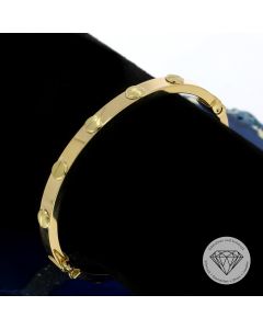 Armreif "BOLTS / SCREW" 585 / 14 Kt Gelb Gold 17 cm
