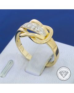Brillant Ring 750 / 18 Kt Gelb Wei&szlig; Gold