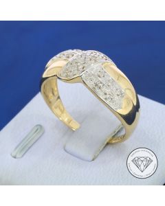 Diamant Ring 585 / 14 Kt Gelb Wei&szlig; Gold