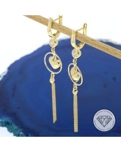 Herz Ohrringe Ohrh&auml;nger 585 / 14 Kt Gelb Gold